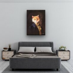 renaissance cat canvas count painting white bedroom
