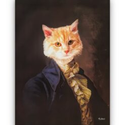 renaissance cat canvas count painting white front view white