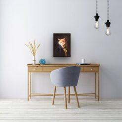 renaissance cat canvas count painting white office