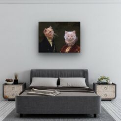 Double Renaissance Cat canvas portrait from photo 14 renaissance cat canvas double renaissance cats canvas double bedroom