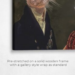 Double Renaissance Cat canvas portrait from photo 13 renaissance cat canvas double renaissance cats canvas double front view angled close up wall