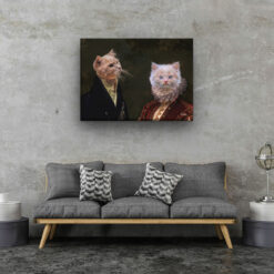 Double Renaissance Cat canvas portrait from photo 19 renaissance cat canvas double renaissance cats canvas double living room
