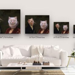 Double Renaissance Cat canvas portrait from photo 21 renaissance cat canvas double renaissance cats canvas double size comparison