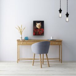 renaissance cat canvas imperialist painting white office