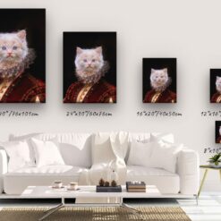 The Lady - Renaissance Cat canvas portrait from photo 13 renaissance cat canvas lady painting white canvas size comparison