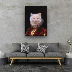The Lady - Renaissance Cat canvas portrait from photo 18 renaissance cat canvas lady painting white living room