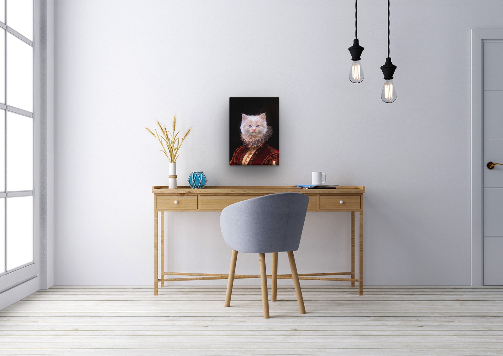 The Lady - Renaissance Cat canvas portrait from photo 11 The Lady - Renaissance Cat canvas portrait from photo - Image 9