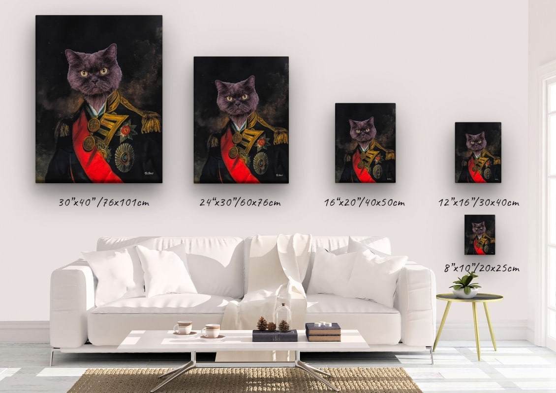 renaissance cat canvas nelson painting white canvas size comparison