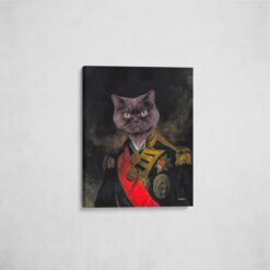 renaissance cat canvas nelson painting white front view angled wall