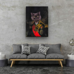 renaissance cat canvas nelson painting white living room
