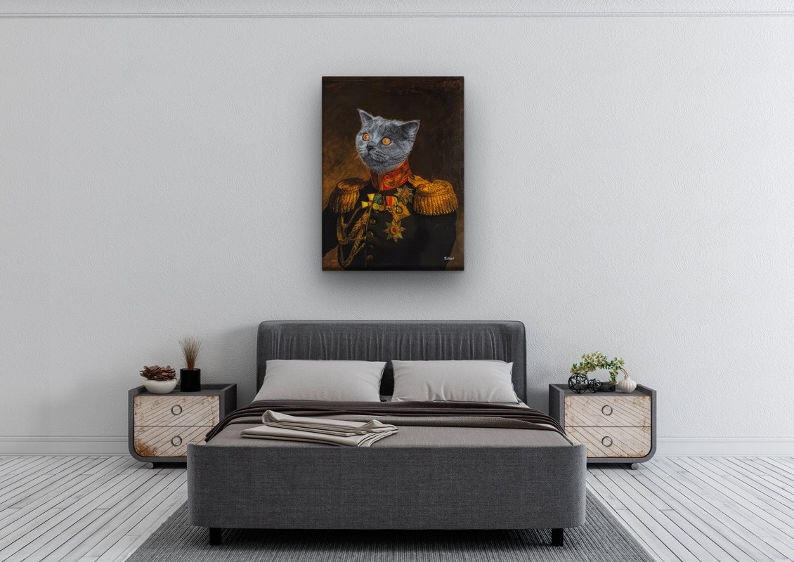 The Prince - Renaissance Cat canvas portrait from photo 24 renaissance cat canvas prince painting white bedroom