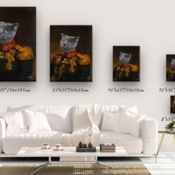 The Prince - Renaissance Cat canvas portrait from photo 14 renaissance cat canvas prince painting white canvas size comparison 1