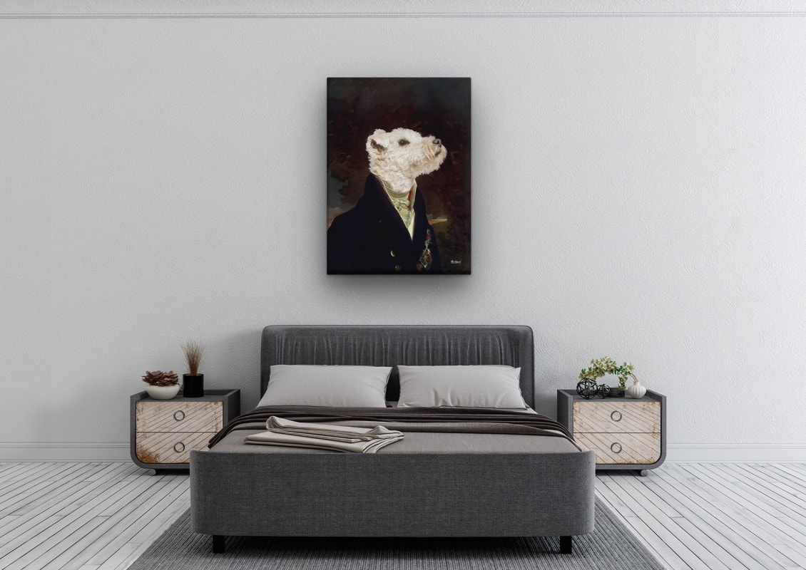 The Aristocrat - Renaissance Dog canvas portrait from photo 23 renaissance dog canvas aristocrat dog bedroom