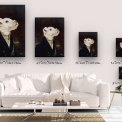 The Aristocrat - Renaissance Dog canvas portrait from photo 13 renaissance dog canvas aristocrat dog canvas size comparison