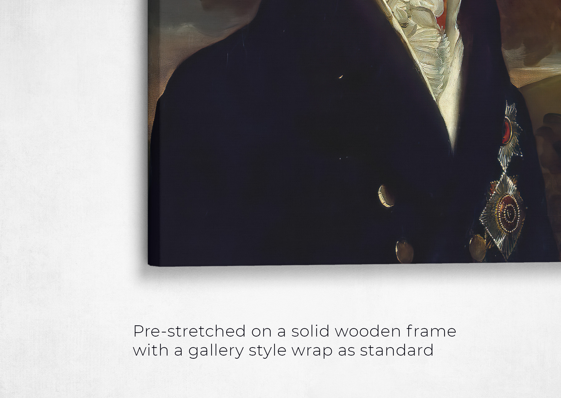 The Aristocrat - Renaissance Dog canvas portrait from photo 21 renaissance dog canvas aristocrat dog front view angled close up wall