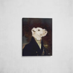The Aristocrat - Renaissance Dog canvas portrait from photo 15 renaissance dog canvas aristocrat dog front view angled wall