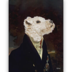 The Aristocrat - Renaissance Dog canvas portrait from photo 17 renaissance dog canvas aristocrat dog front view white