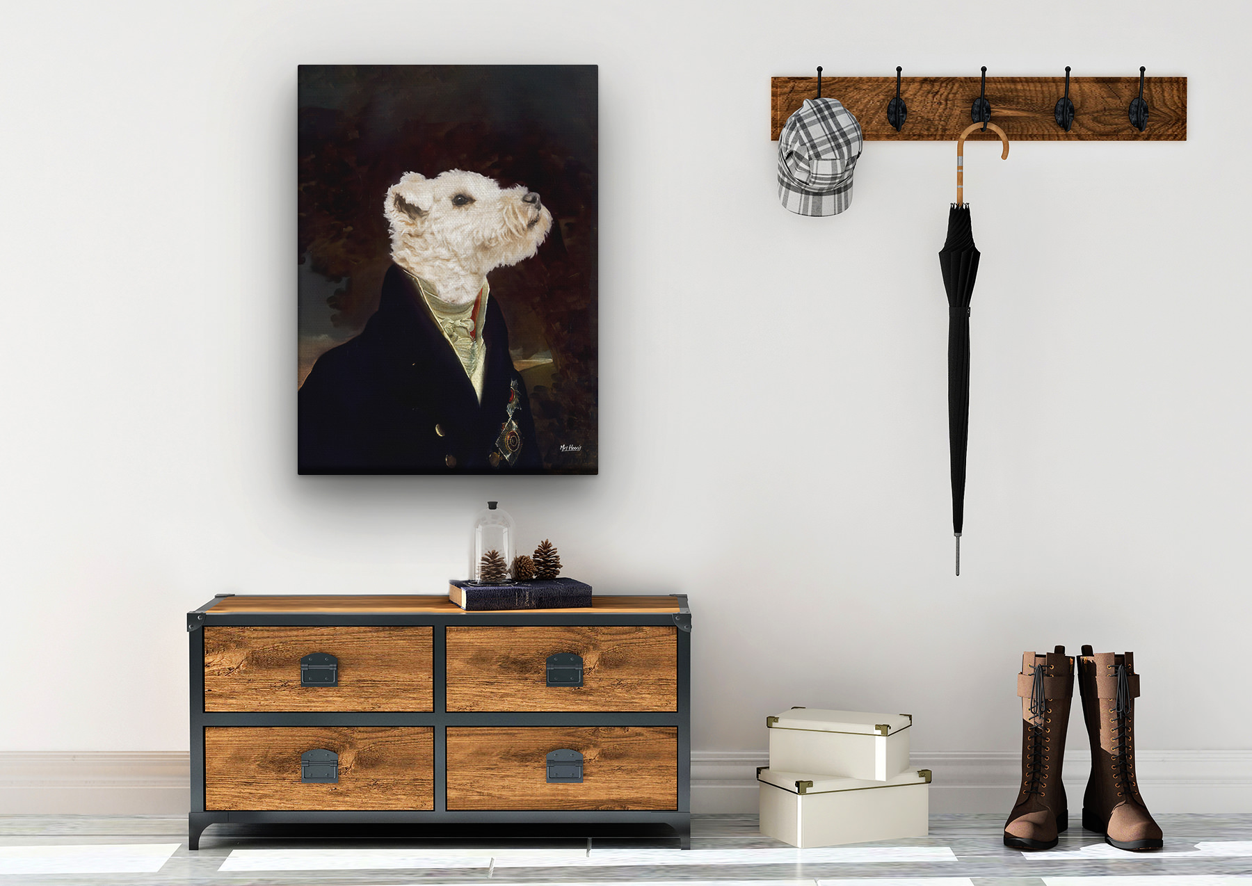The Aristocrat - Renaissance Dog canvas portrait from photo 9 The Aristocrat - Renaissance Dog canvas portrait from photo - Image 8