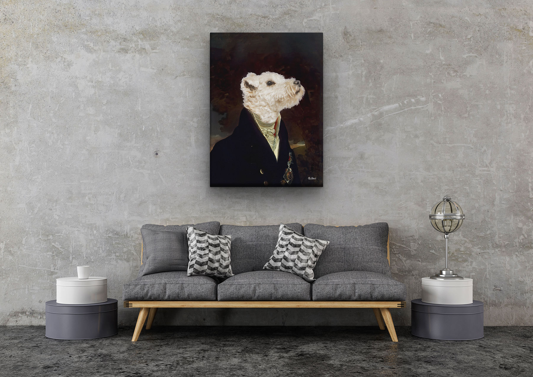 The Aristocrat - Renaissance Dog canvas portrait from photo 10 The Aristocrat - Renaissance Dog canvas portrait from photo - Image 9