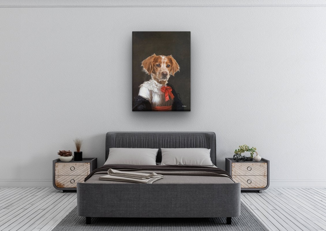 The Baroness - Renaissance Dog canvas portrait from photo 24 renaissance dog canvas baronesse dog bedroom