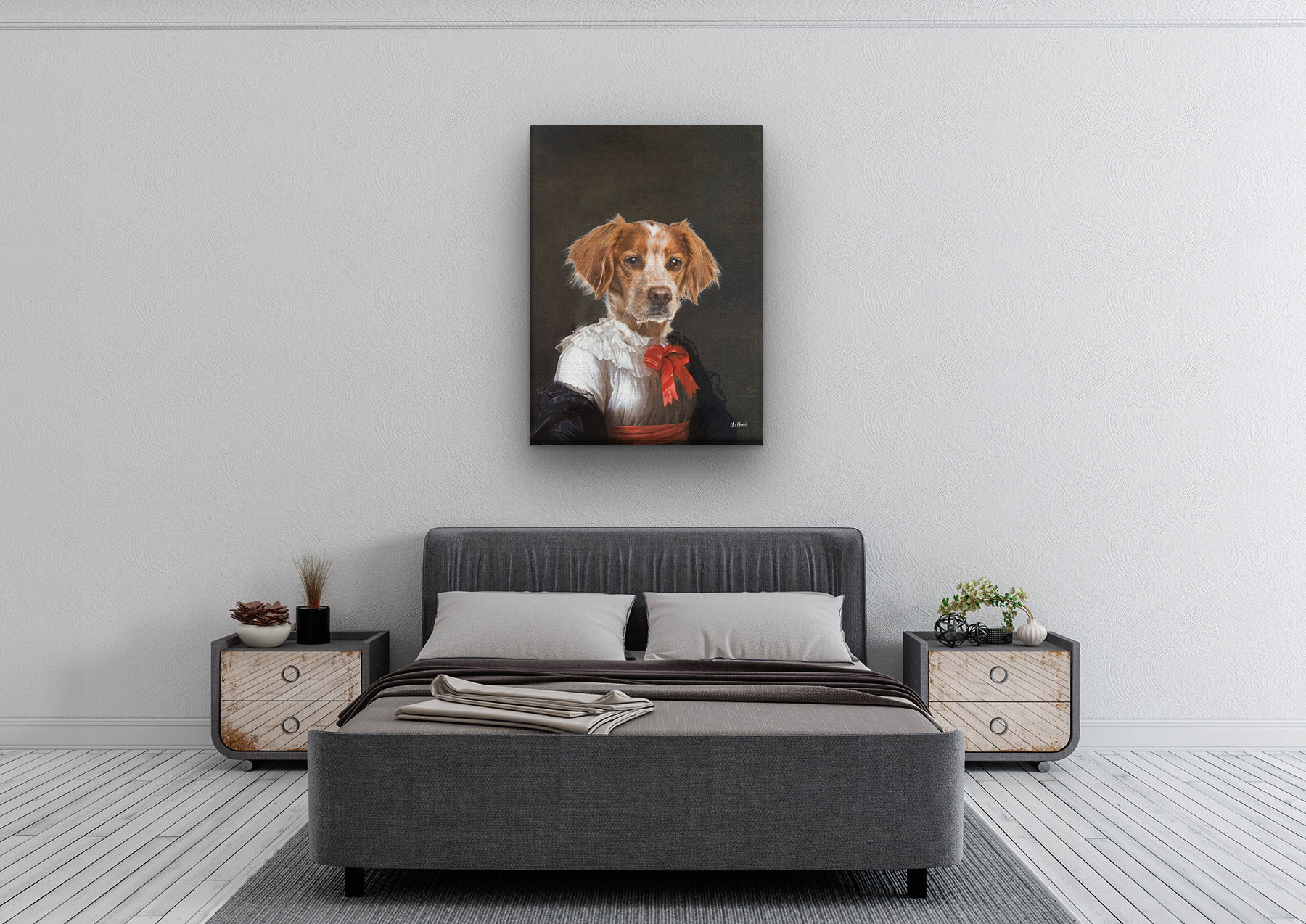 The Baroness - Renaissance Dog canvas portrait from photo 9 The Baroness - Renaissance Dog canvas portrait from photo - Image 7