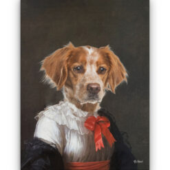 The Baroness - Renaissance Dog canvas portrait from photo 17 renaissance dog canvas baronesse dog front view white