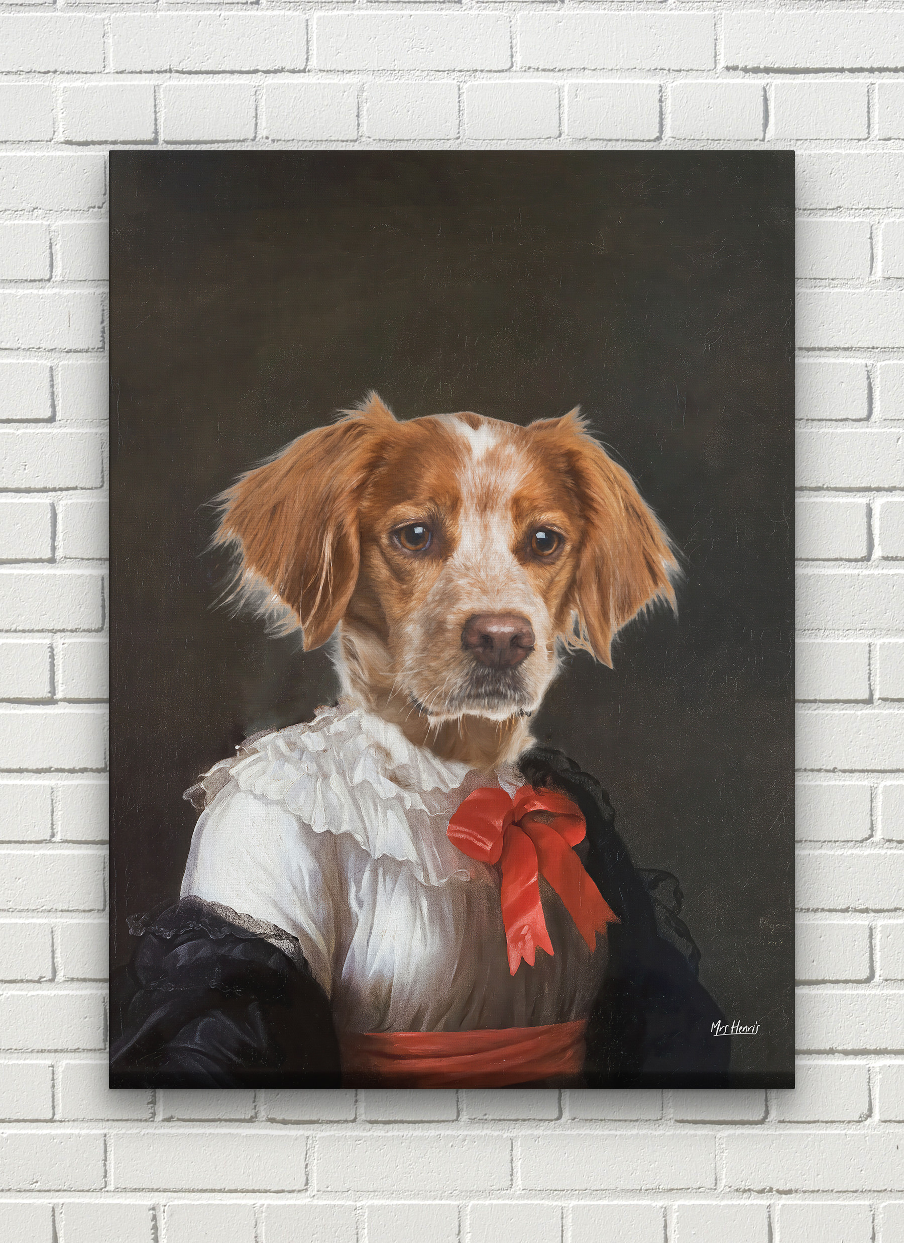 The Baroness - Renaissance Dog canvas portrait from photo 11 The Baroness - Renaissance Dog canvas portrait from photo - Image 9