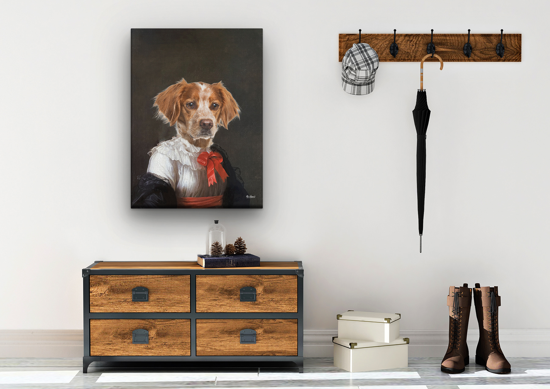 The Baroness - Renaissance Dog canvas portrait from photo 7 The Baroness - Renaissance Dog canvas portrait from photo - Image 5