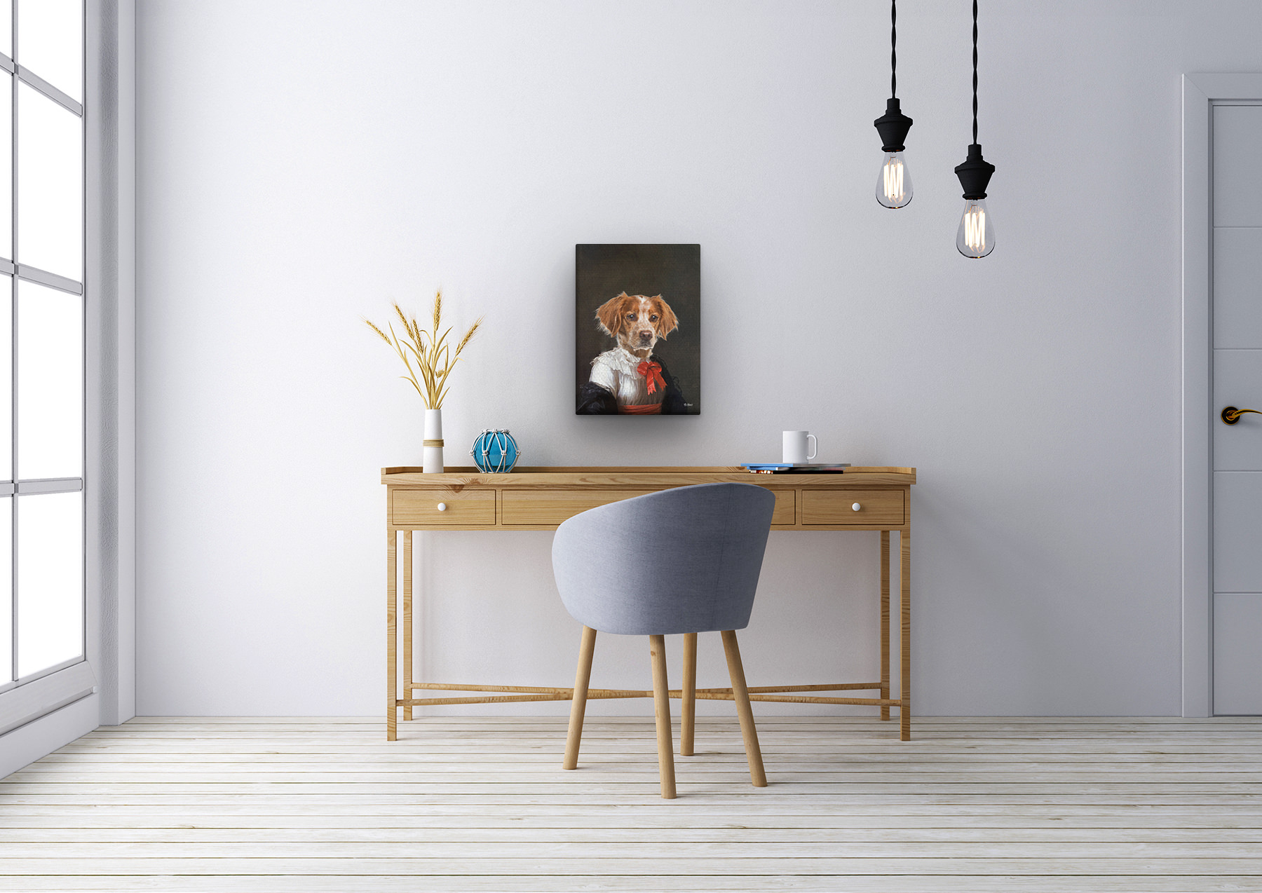 The Baroness - Renaissance Dog canvas portrait from photo 10 The Baroness - Renaissance Dog canvas portrait from photo - Image 8