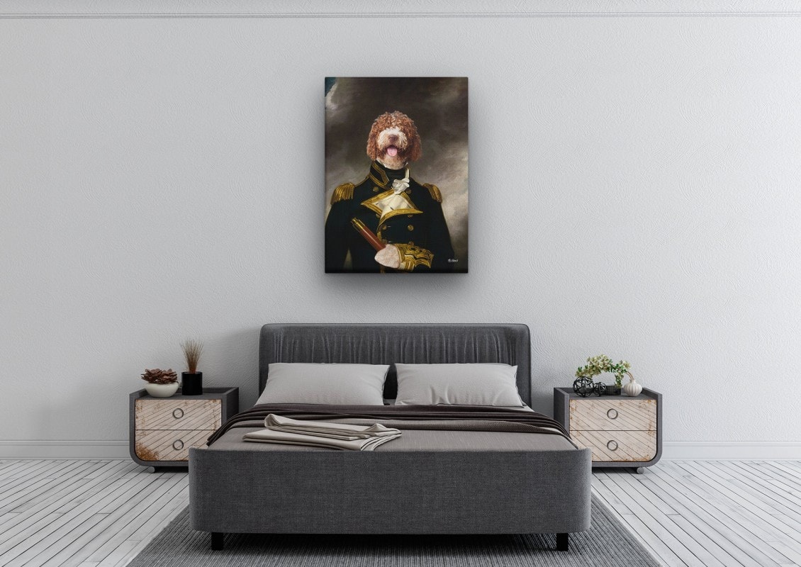 The Captain - Renaissance Dog canvas portrait from photo 24 renaissance dog canvas captain dog bedroom