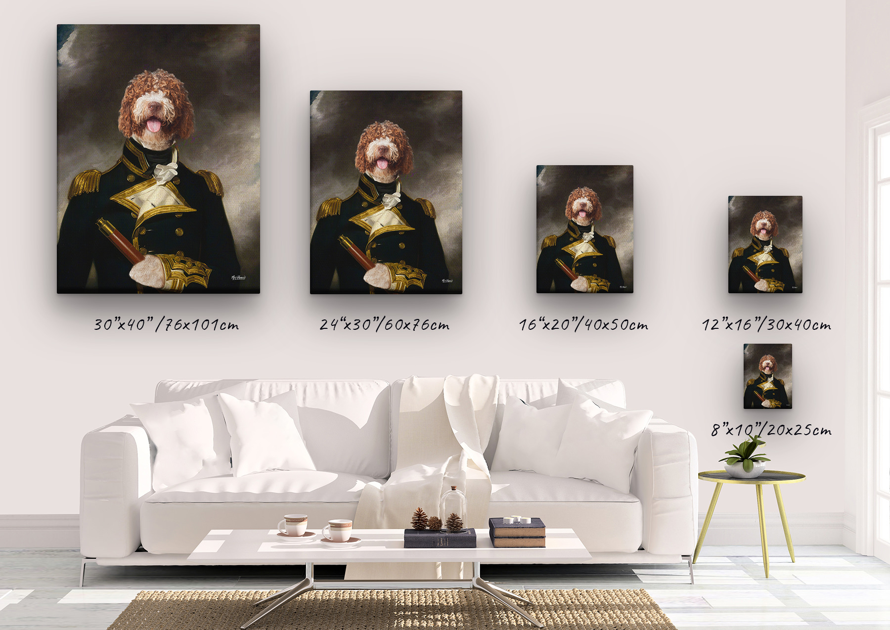 The Captain - Renaissance Dog canvas portrait from photo 5 The Captain - Renaissance Dog canvas portrait from photo - Image 3