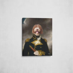 The Captain - Renaissance Dog canvas portrait from photo 16 renaissance dog canvas captain dog front view angled wall