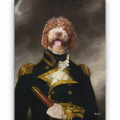 The Captain - Renaissance Dog canvas portrait from photo 18 renaissance dog canvas captain dog front view white