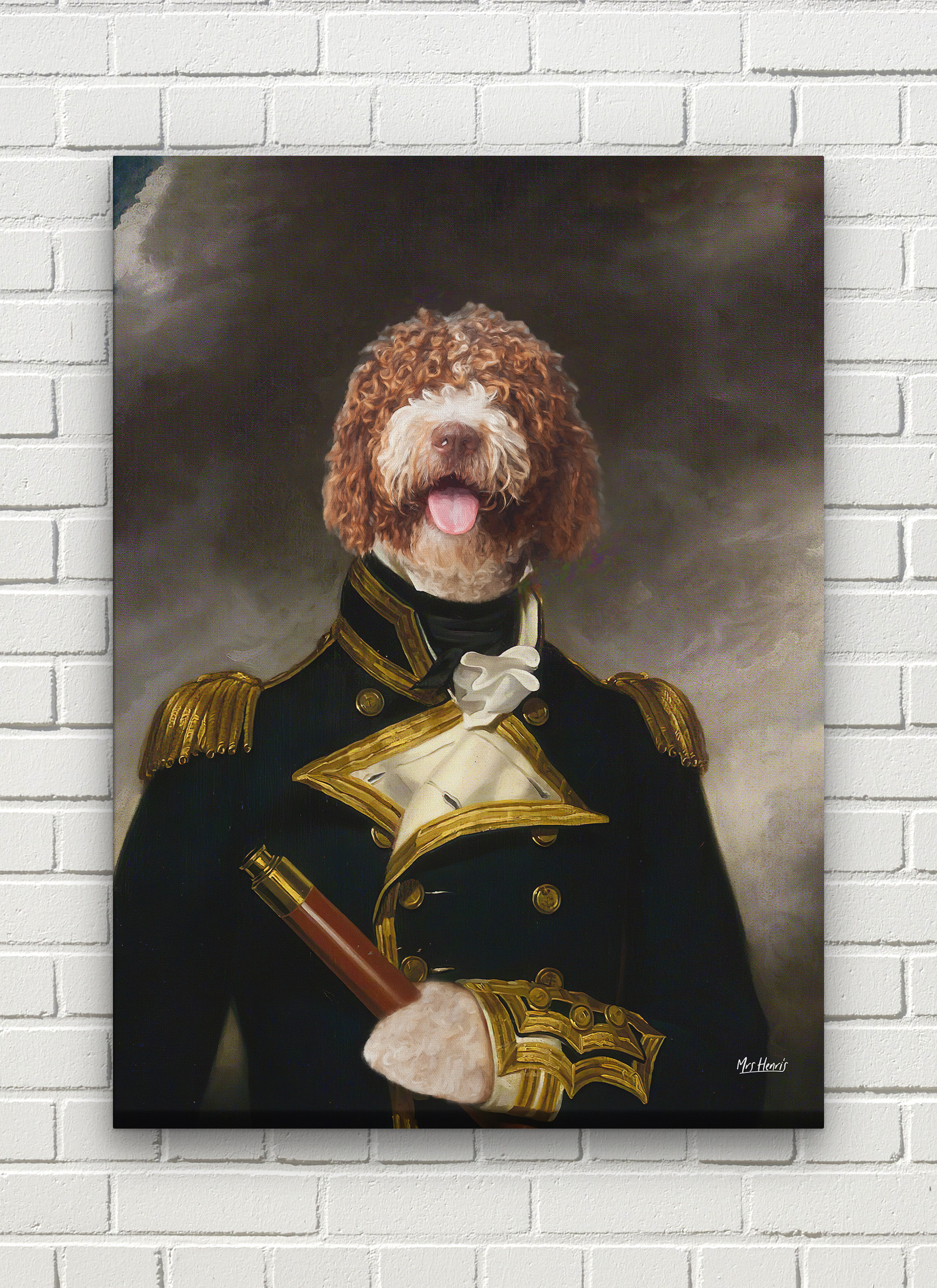 The Captain - Renaissance Dog canvas portrait from photo 8 The Captain - Renaissance Dog canvas portrait from photo - Image 6