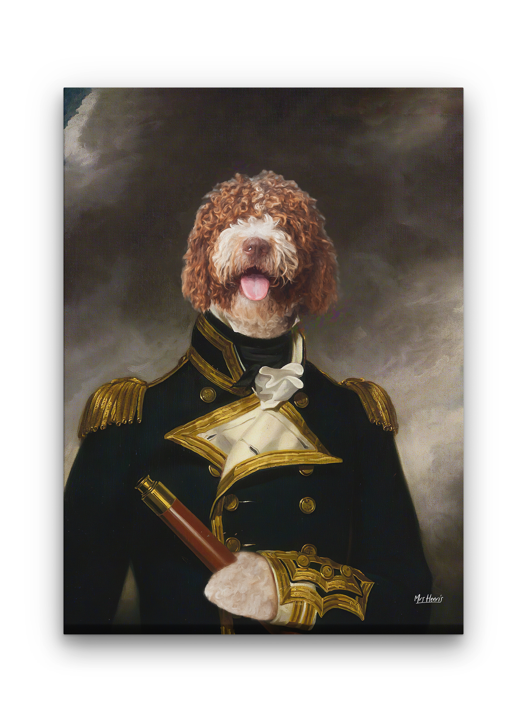 The Captain - Renaissance Dog canvas portrait from photo 9 The Captain - Renaissance Dog canvas portrait from photo - Image 7