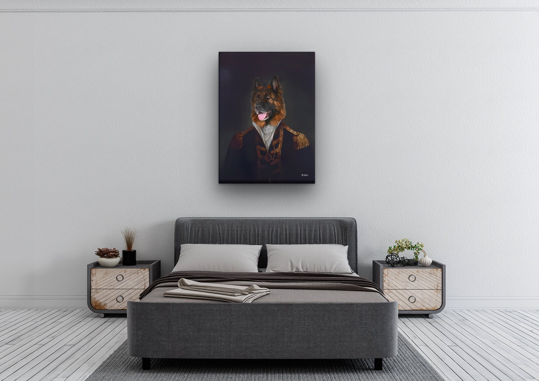 The Commander - Renaissance Dog canvas portrait from photo 4 The Commander - Renaissance Dog canvas portrait from photo - Image 2