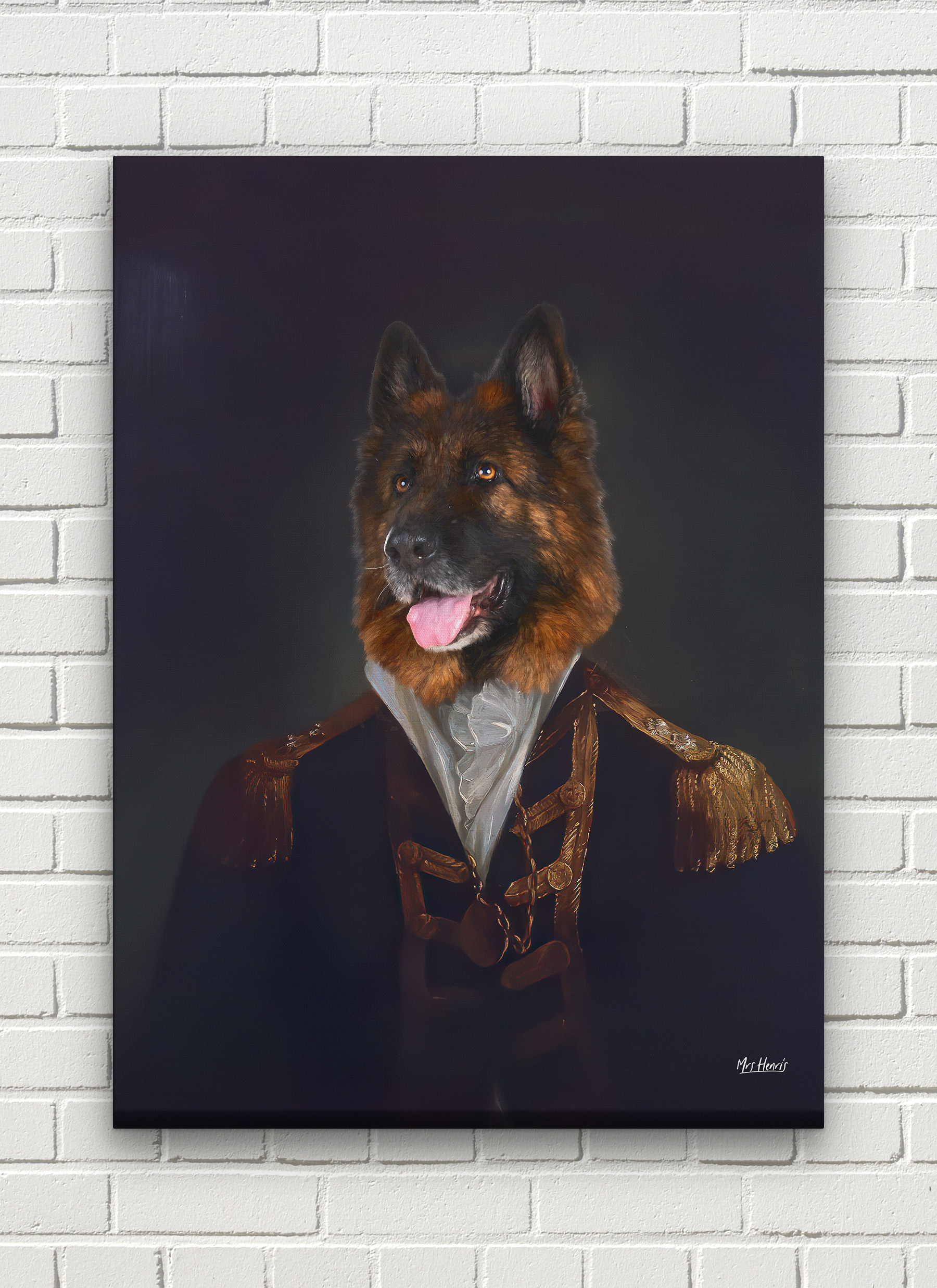 The Commander - Renaissance Dog canvas portrait from photo 8 The Commander - Renaissance Dog canvas portrait from photo - Image 6