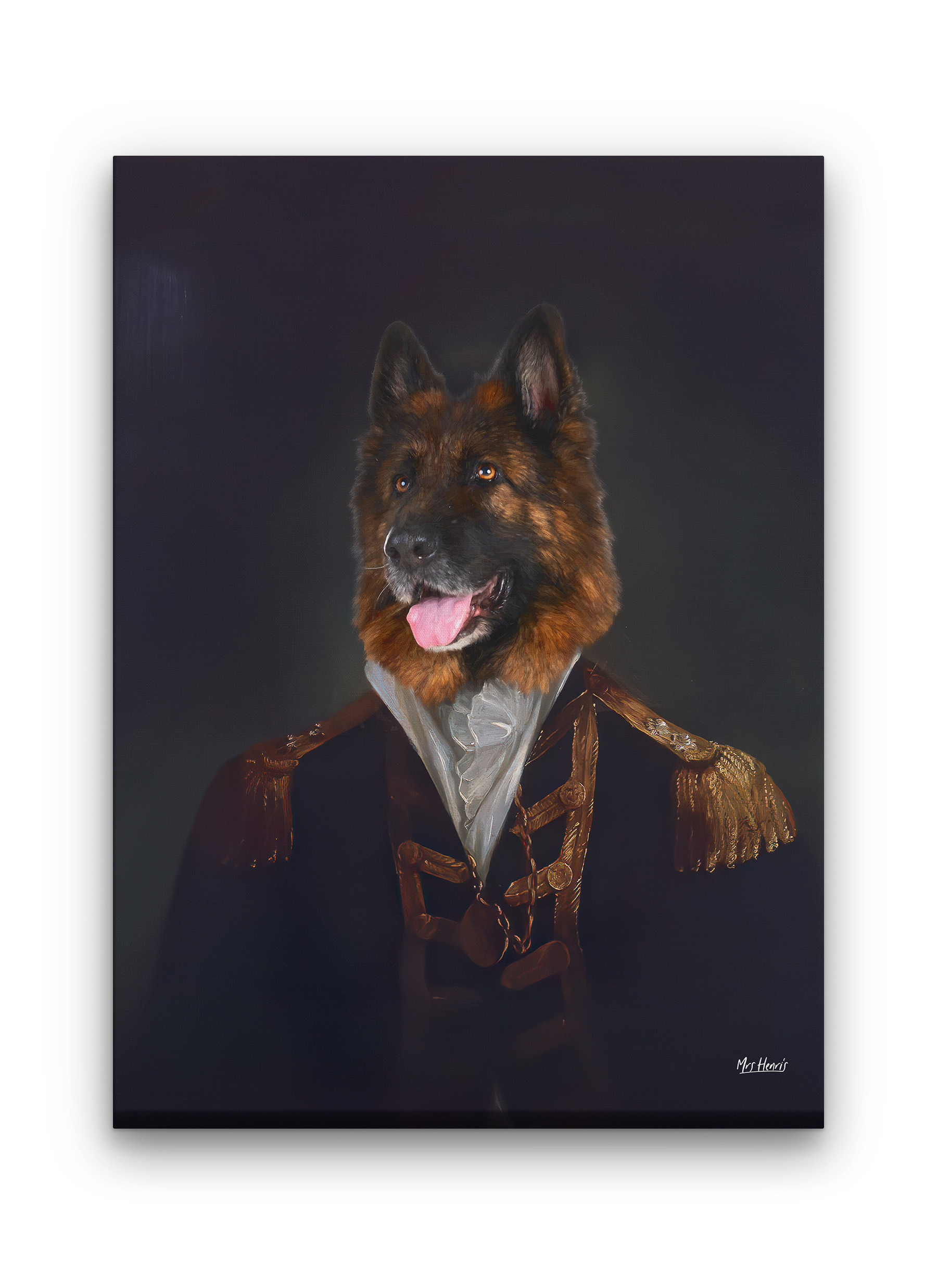 The Commander - Renaissance Dog canvas portrait from photo 9 The Commander - Renaissance Dog canvas portrait from photo - Image 7