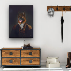 The Commander - Renaissance Dog canvas portrait from photo 19 renaissance dog canvas commander dog hall