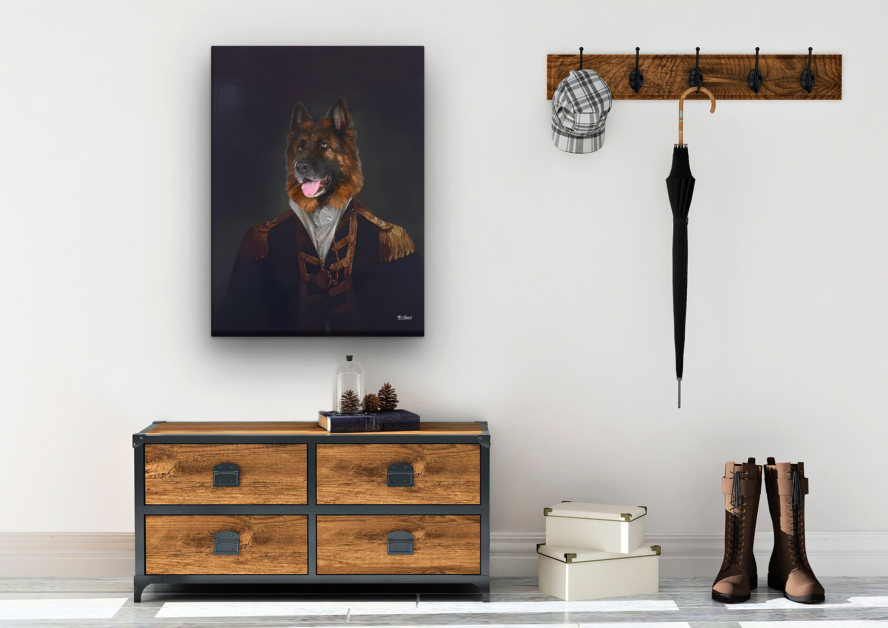 The Commander - Renaissance Dog canvas portrait from photo 10 The Commander - Renaissance Dog canvas portrait from photo - Image 8