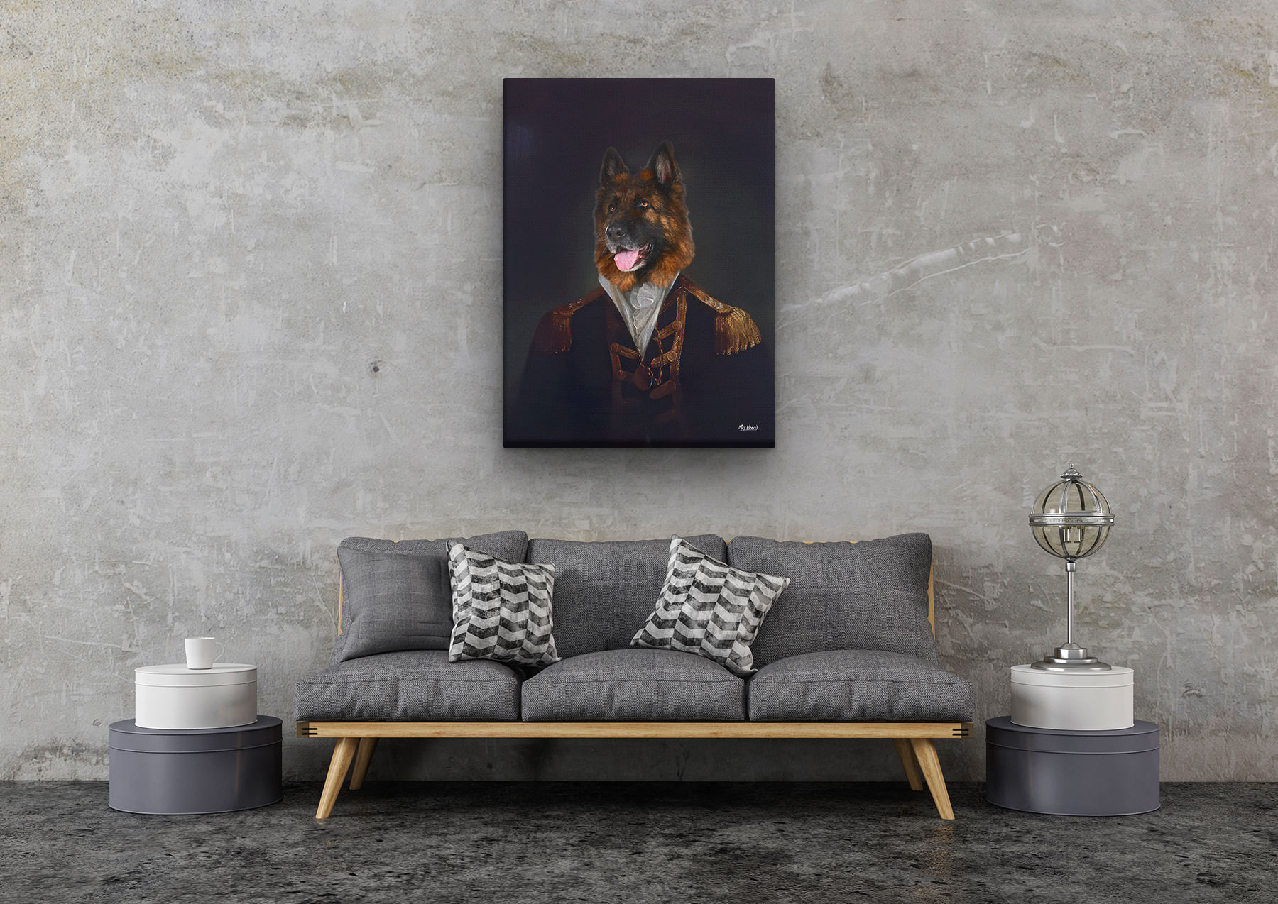 The Commander - Renaissance Dog canvas portrait from photo 11 The Commander - Renaissance Dog canvas portrait from photo - Image 9