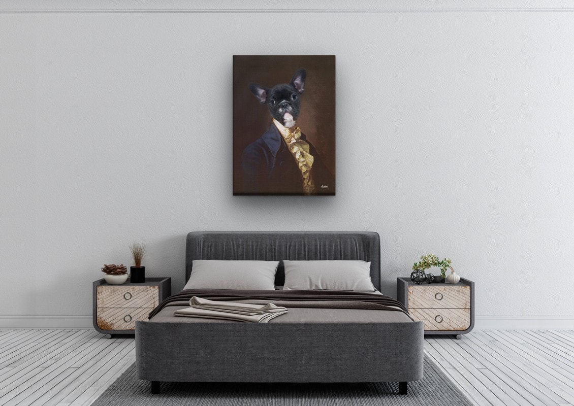 The Count - Renaissance Dog canvas portrait from photo 24 renaissance dog canvas count dog bedroom