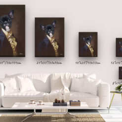 The Count - Renaissance Dog canvas portrait from photo 14 renaissance dog canvas count dog canvas size comparison