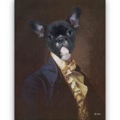 The Count - Renaissance Dog canvas portrait from photo 18 renaissance dog canvas count dog front view white