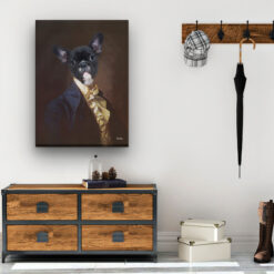 The Count - Renaissance Dog canvas portrait from photo 19 renaissance dog canvas count dog hall