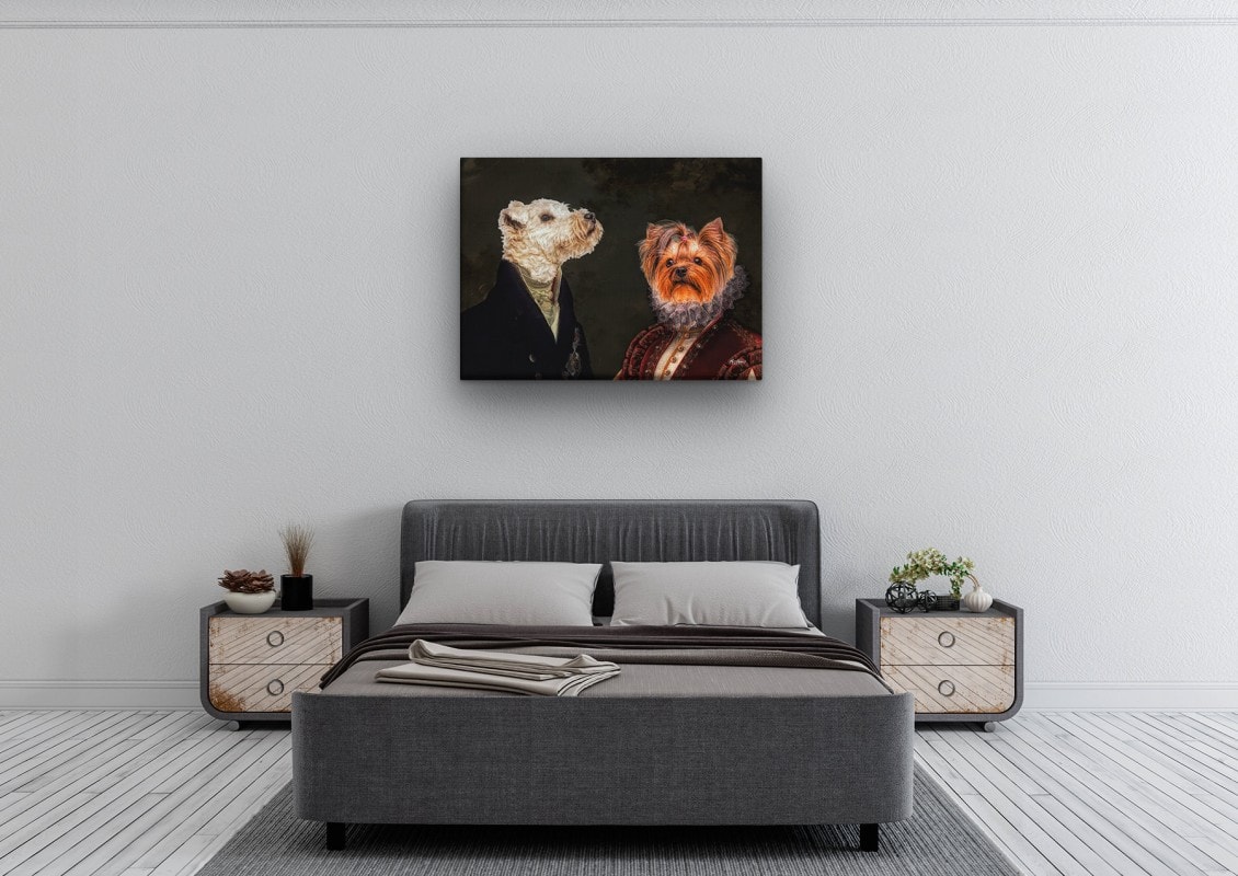 Double Renaissance Dog canvas portrait from photo 25 renaissance dog canvas double renaissance dogs canvas double bedroom