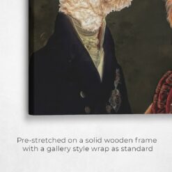 Double Renaissance Dog canvas portrait from photo 13 renaissance dog canvas double renaissance dogs canvas double front view angled close up wall