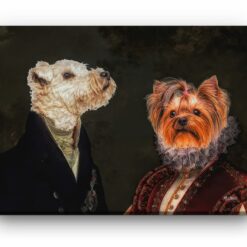 Double Renaissance Dog canvas portrait from photo 17 renaissance dog canvas double renaissance dogs canvas double front view white