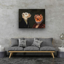 Double Renaissance Dog canvas portrait from photo 19 renaissance dog canvas double renaissance dogs canvas double living room