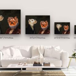 Double Renaissance Dog canvas portrait from photo 21 renaissance dog canvas double renaissance dogs canvas double size comparison